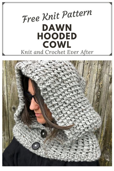 Use the link to download the free hooded cowl knit pattern. Knitted Hood Pattern, Hooded Cowl Knitting Pattern Free, Crochet Hooded Cowl Pattern Free, Cowl Knit Pattern, Hooded Cowl Pattern, Hooded Cowl Scarf, Crochet Hooded Cowl, Free Knit Pattern, Hooded Scarf Pattern