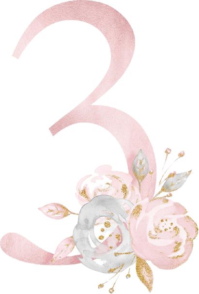 Alfabet Letters, Design Fonts, Watercolor Lettering, Floral Letters, Birthday Design, Baby Art, Alphabet And Numbers, Number 3, Baby Cards