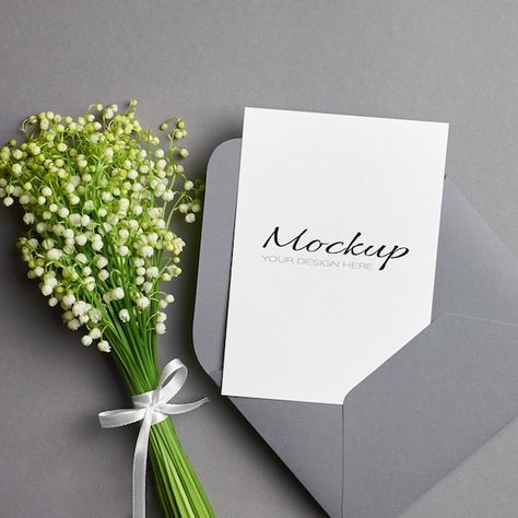 Greeting Card Mockup, Lily Of The Valley Flowers, Valley Flowers, Card Mockup, Card Invitation, Lily Of The Valley, The Valley, Invitation Cards, Flowers Bouquet