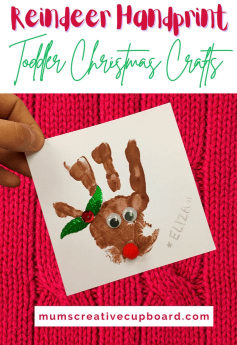 Handprint Crafts For Toddlers, Toddler Christmas Cards, Baby Christmas Crafts, Christmas Handprint Crafts, Christmas Handprint, Crafts For Toddlers, Handprint Christmas, Christmas Crafts For Toddlers, Christmas Cards Kids