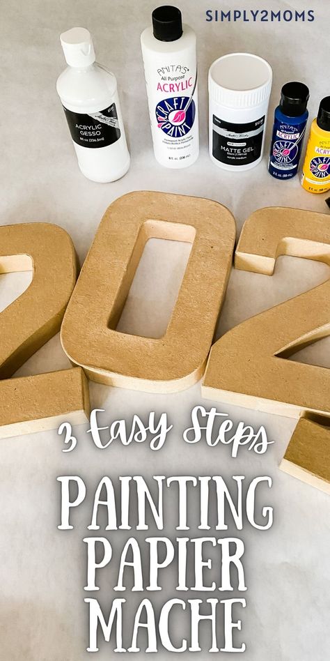 Diy Paper Mache Letters, Painted Paper Mache Letters, Paper Mache Letter Decorating Ideas, Decoupage Letters Diy, Hobby Lobby Paper Mache Numbers, Decorate Paper Mache Letters, Paper Mache Numbers Decor, How To Decorate Paper Mache Letters, Decorating Paper Mache Letters