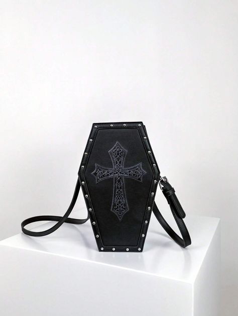 Coffin Bag, Bag For College, Costume Bags, Ghost Costume, Black Punks, Halloween Treat Bags, Goth Jewelry, College Bags, Novelty Bags