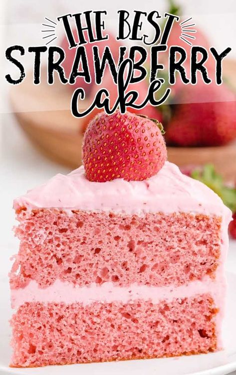 Strawberry Cake Mix Recipes, Best Strawberry Cake, Berry Cake Recipe, Homemade Strawberry Cake, Pink Dessert, Strawberry Cream Cheese Frosting, Pink Desserts, Strawberry Cake Mix, Strawberry Cake Recipes