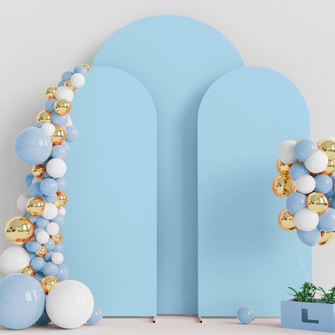 PRICES MAY VARY. 【Arch Covers Package】3 Piece wedding arch cover (Arch stand Not included). Material: Spandex. Color: Dusty Blue. Size: 7.2 x 4ft (HxW) / 6x2.6ft (HxW) / 6x2.6 (HxW). Decorate your party backdrop with our wedding arch covers to create an epic background for your celebration. 【Quality Material】The wedding arch backdrop stand cover is made of elastic spandex material, smooth touching and not easy to wrinkle. Chiara arch backdrop stand covers with light weight, can be easy to clean Chiara Arch, Banquet Decor, Portable Backdrop, Backdrop Stands, Wedding Archway, Boy Birthday Decorations, Banquet Decorations, Backdrop Frame, Party Setup