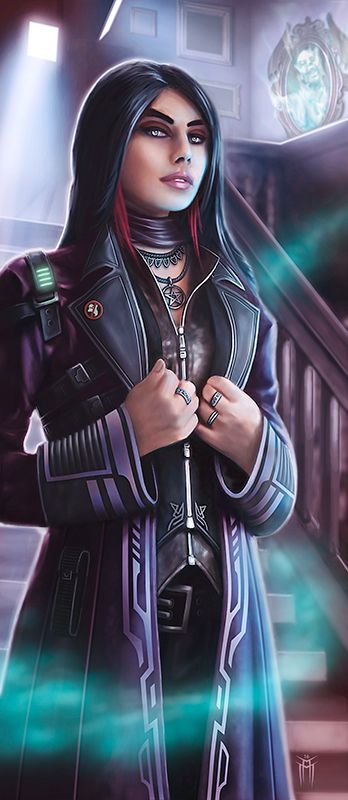 Shadowrun Archetype Ghosthunter Mage by KARGAIN on DeviantArt Shadowrun Mage, Futuristic People, Shadowrun Game, Shadowrun Rpg, Sci Fi Rpg, Cyberpunk Rpg, Art Cyberpunk, Dragon Dreaming, Model Sheet