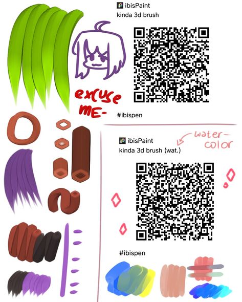 3d Brush Ibispaint, Ibispaintx Qr Code, Ibis Paint Brush Qr Code, Ibis Paint Brush Qr, Brush Qr Code, Code Brush, Ibis Paint Brush, What Should I Draw, Brush Codes