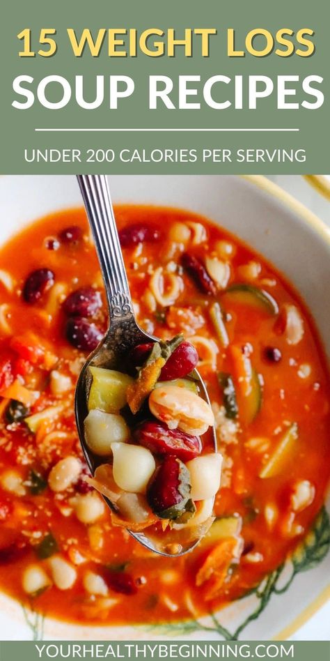 Recipes Under 200 Calories, Low Calorie Soup Recipe, Low Fat Soups, Soup Recipes Healthy Vegetarian, Easy Healthy Soup, Easy Soup Recipes Healthy, Chicken Soups, Diet Soup Recipes, Low Calorie Soup