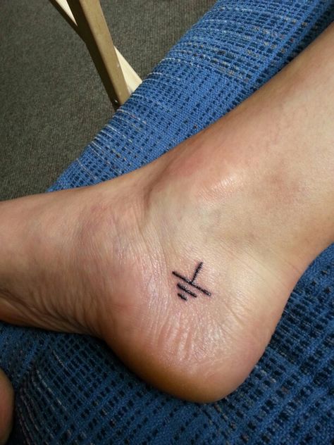 Grounded #physics #tattoos Physics Tattoos Ideas, Electrical Engineering Tattoo, Electrical Engineering Tattoo Ideas, Calculus Tattoo, Grounded Symbol, Quantum Physics Tattoo, Electrician Tattoo Ideas, Physics Tattoo Ideas, Grounding Tattoo