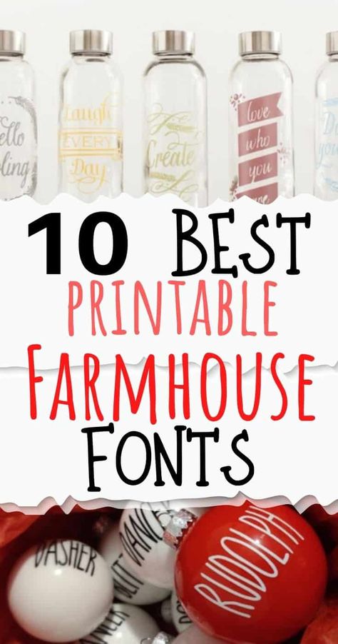 Farmhouse Lettering Fonts, Country Fonts Farmhouse Style, Farm Fonts, Free Farmhouse Printables, Country Fonts, Canva Tricks, Farmhouse Fonts, Christmas Fonts Alphabet, Popular Free Fonts