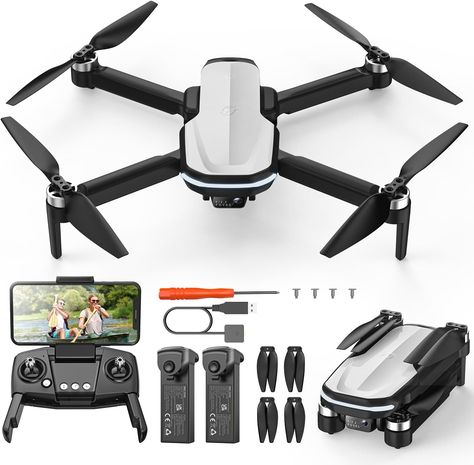 Holy Stone FPV Drone with 1080P HD Camera for Kids and Adults, HS280D Foldable RC Quadcopter with Brushless Motor, Optical Flow, Tap Fly, Voice Control, Gesture Selfie, 2 Modular Batteries Video Games Pc, Fpv Drone, Rc Quadcopter, Voice Control, Hd Camera, Brushless Motor, Drone Camera, Fashion Toys, Car Electronics