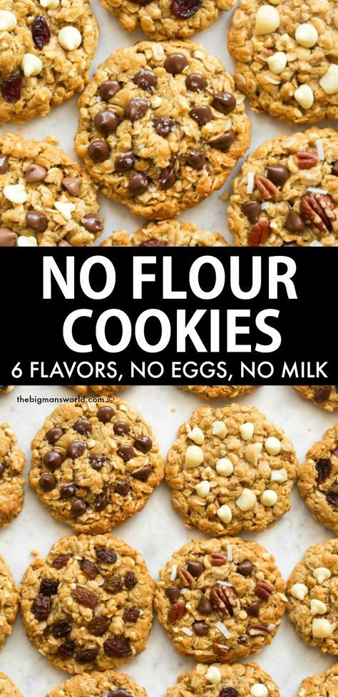 Healthy Cookies No Eggs, Healthy Cookies Recipes Easy, Low Flour Cookies, Flourless Eggless Cookies, Healthy Delicious Cookies, Flour Less Cookies, Vegan Flourless Desserts, Oat Biscuits Recipe Healthy, No Flour Cookies Recipe