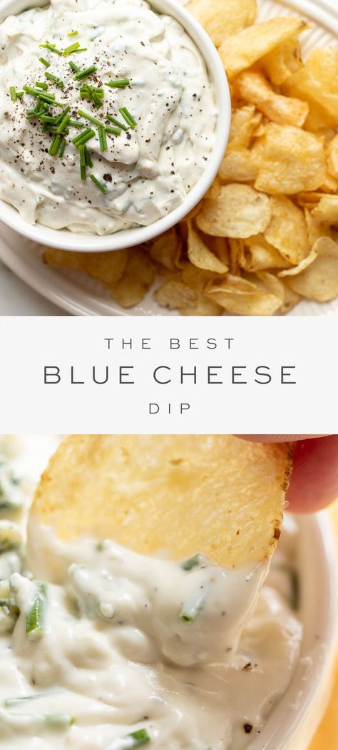 Blue Cheese Chip Dip, Wings And Rings Blue Cheese Recipe, Blue Cheese Chips, Cheese Chip Dip, Blue Cheese Dip Recipe, Veggies And Chicken, Chip Dip Recipes, Blue Cheese Recipes, Cheese Dip Recipe