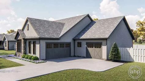 Traditional House Plan - 3 Bedrooms, 2 Bath, 2070 Sq Ft Plan 52-397 Ranch Home Designs, Affordable House Plans, Open Staircase, House Plans 3 Bedroom, Small Cottages, Monster House Plans, Ranch Style House Plans, Architectural Design House Plans, House Construction Plan