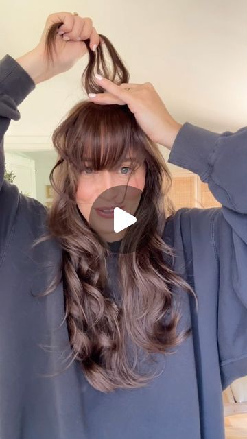 Kristin Johns on Instagram: "Trying on $12 fake Amazon bangs to see if I should commit…😂 Love giving my innocent mother a panic attack 🫶🏼🫶🏼" Kristin Johns Bangs, Kristin Johns, Hair Goals, Bangs, Give It To Me, Hair, On Instagram, Instagram