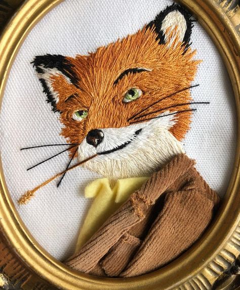 Fox Diy, Craft Work For Kids, Fantastic Mr Fox, Tree Craft, Fox Embroidery, Rustic Crafts, Mr Fox, Hand Work Embroidery, Bird Embroidery