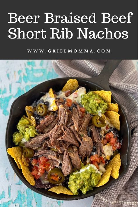 Short Rib Nachos, Nachos Fries, Cooking Prime Rib Roast, Beer Braised Short Ribs, Beer Braised Beef, Poutine Recipe, Boneless Beef Short Ribs, Beef Back Ribs, Short Ribs Slow Cooker