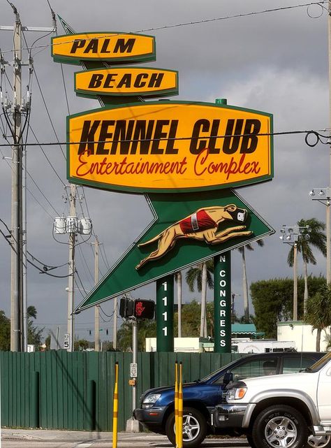 Palm Beach Kennel Club...dog racing...place your bets, West Palm Beach, FL West Palm Beach Restaurants, Horse Betting, Worth Avenue Palm Beach Photography, The Colony Palm Beach, Downtown West Palm Beach, Googie Architecture, Casino Hotel, Palm Beach Fl, Downtown Miami