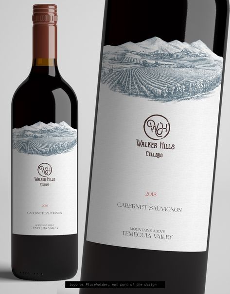 Design #32 by Windmill Designer™ | Elevated CA wine label needed for Walker Hills - a redemption story Rakia Label Design, Wine Bottle Label Design Ideas, Wine Labels Design, Wine Bottle Label, Vine Label Design, Wine Design Label, Wine Label Design Ideas, Whisky Label, Wine Labels