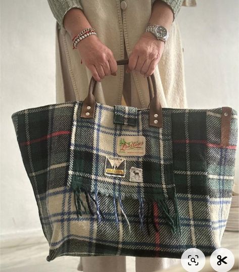 Large Tote Bag Pattern, Blanket Purse, Wool Tote Bag, Wool Tote, Patchwork Tote Bags, Shop Bag, Tweed Bag, Felt Tote, Diy Purse