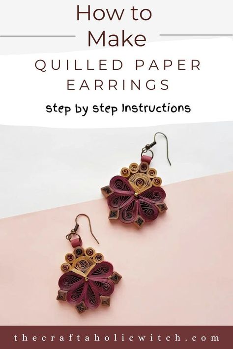 How to Make Pretty Quilled Paper Earrings Diy Quilling Earrings, Quilling Earrings, Diy Jewelry Tutorials, Paper Earrings, Paper Quilling, Jewelry Tutorials, Step By Step Instructions, Easy Step, Easy Steps