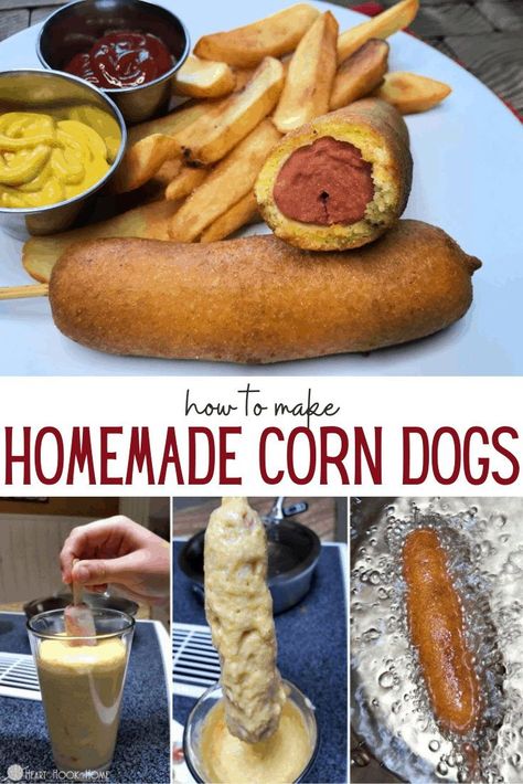 Have you ever thought about making Homemade Corn Dogs? If so, you are in luck! Learn how to make your own corn dogs at home with this fun recipe. Homemade Corndogs, Corndog Recipe, Delicious Pizza, Corn Dogs, Frugal Meals, Dog Recipes, How To Make Homemade, Freezer Meals, Plant Based Recipes