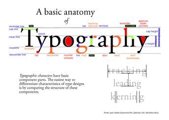 This photo shows the different lines (cap line, base line, etc.) and how those also play a role in lettering. It also explains tracking, kerning, and leading, which I had learned in my other GPH class. Typography Anatomy, Anatomy Of Type, Anatomy Of Typography, Typography Terms, Typography Rules, Type Anatomy, City Paper, Anatomy Poster, Type Poster