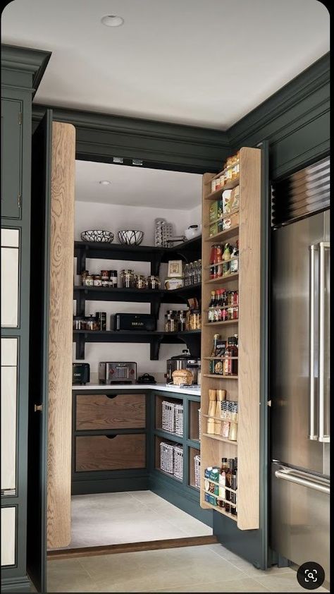 Photo - Google Photos Tom Howley Kitchens, Tom Howley, Hidden Pantry, Pantry Room, Kitchen Pantry Design, Kitchen Extension, Kitchen Inspiration Design, Pantry Design, Kitchen Plans