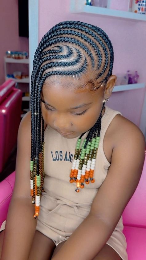 Kids Cornrow Hairstyles, Toddler Braided Hairstyles, Black Kids Braids Hairstyles, Lil Girl Hairstyles, Kid Braid Styles, Toddler Hairstyles Girl, Braided Cornrow Hairstyles, Natural Hairstyles For Kids, Pelo Afro