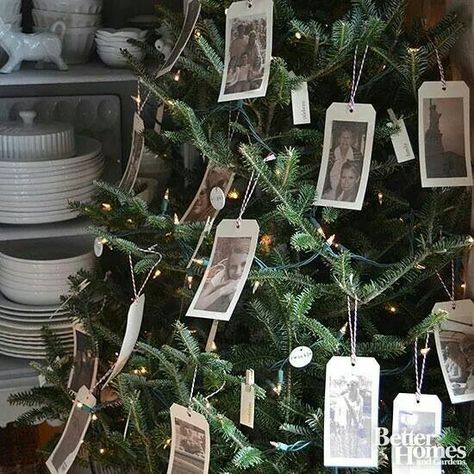 Diy Photo Ornaments, Photo Christmas Tree, Creative Christmas Trees, Memory Tree, Cottage Christmas, Noel Christmas, Christmas Tree Themes, Christmas Tag, Christmas Inspiration