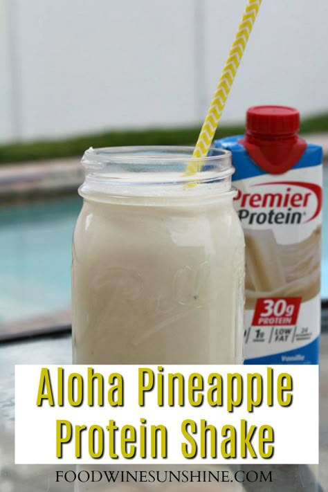 Pineapple Protein Shake, Premier Protein Recipes, Pineapple Shake, Protein Drink Recipes, Protein Shake Recipe, Premier Protein Shakes, Protein Shake Smoothie, Protein Dinner, Premier Protein