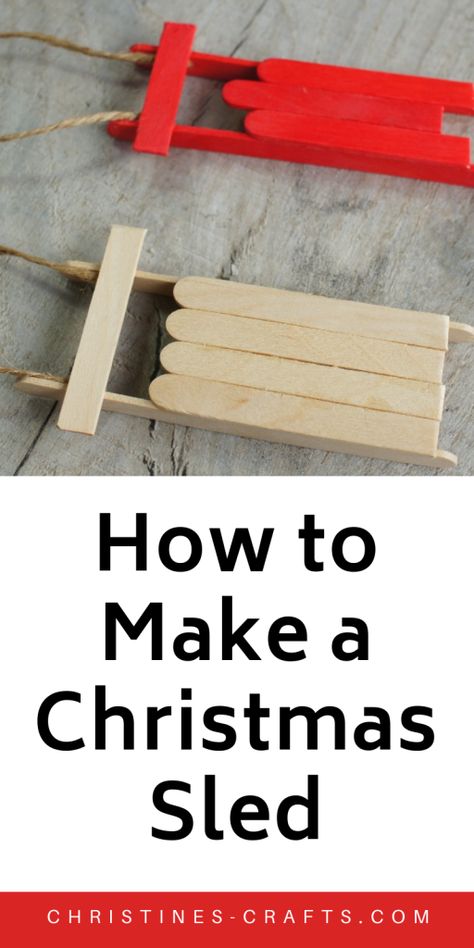 Easy Christmas Craft Decorations, Popsicle Stick Christmas Decorations, Christmas Crafts Using Popsicle Sticks, Diy Ornaments Popsicle Sticks, Xmas Crafts With Popsicle Sticks, What To Make With Lolly Sticks, Sleigh Diy Christmas, Christmas Craft Sticks, Christmas Diy Popsicle Sticks