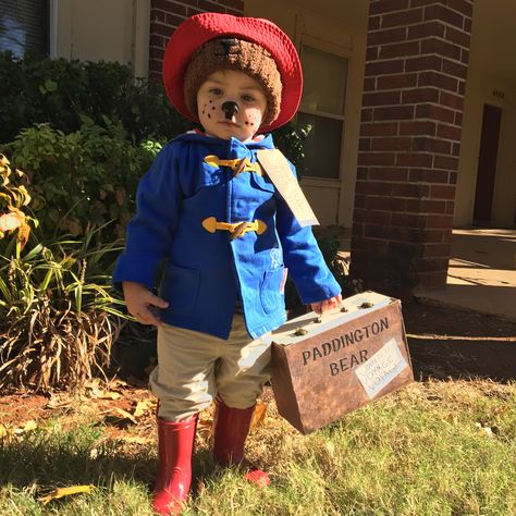 Homemade Paddington Bear costume Paddington Bear Fancy Dress, Paddington Bear Outfit, Paddintong Bear Costume, Baby World Book Day Costume, Grinch Christmas Coloring Pages, Paddington Costume, Grinch Holding Ornament, Paddington Bear Costume, Olive Costume