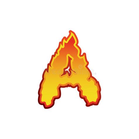 Letter A fire. Flames font lettering. Tattoo alphabet character. vector illustration Sign Alphabet, Tattoo Alphabet, Fire Font, Cars Birthday Party Decorations, Font Lettering, Alphabet Photos, Lettering Tattoo, Fire Flames, Cars Birthday Parties