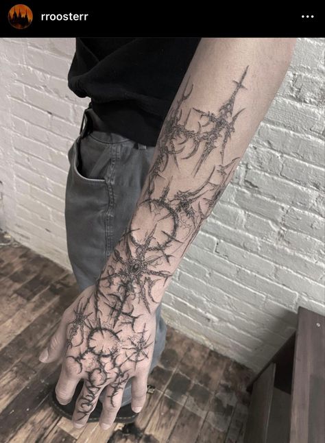 Tattooed Arm, Cyberpunk Tattoo, Grunge Tattoo, Goth Tattoo, Sigil Tattoo, Pretty Hand Tattoos, Sharpie Tattoos, Sick Tattoo, Intricate Tattoo