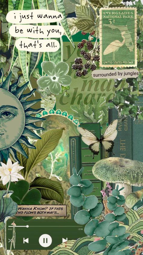 Shuffles Collage, Pretty Collage, Forest Collage, Green Bg, Forest Designs, Jungle Life, Collage Inspiration, Retro Wallpaper Iphone, Room Prints