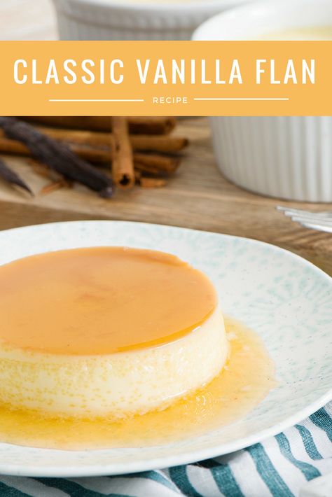 Dessert lovers rejoice! This Classic Vanilla Flan will satisfy any sweet tooth! Diabetics Snacks, Vanilla Flan Recipe, Cold Sweets, Vanilla Flan, Flan Recipe Easy, Flan Dessert, Baking Breakfast, Flan Cake, Fast Desserts