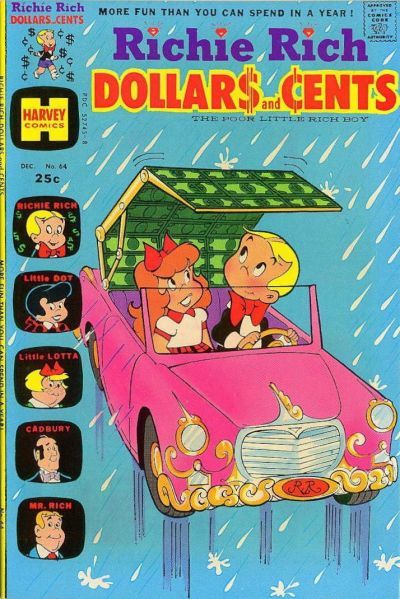 Richie Rich Comics, Harvey Comics, Retro Comic Book, Richie Rich, Rich Boy, Bedroom Wall Collage, Comic Cover, Vintage Comic Books, Pink Car