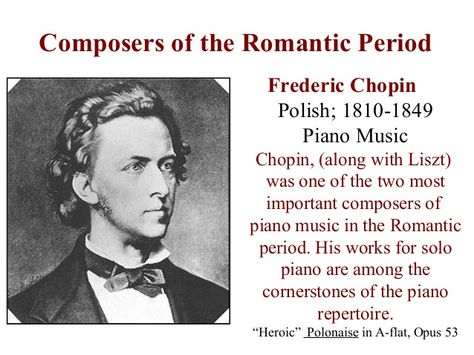 Romanticism | Music | Fredrick Chopin | 1810-1849 | www.slideshare.net Romantic Period Composers, Romanticism Era, Romantic Composers, Super Pictures, Famous Composers, Frédéric Chopin, College Writing, Romantic Period, Festival Costumes