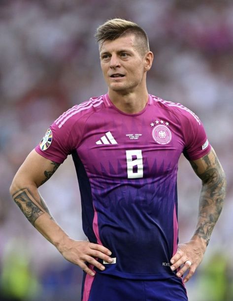 Toni Kroos German National Team Euro 2024  vs Hungary German National Team, Toni Kroos, National Football Teams, Jersey Design, Football Team, Hungary, Madrid, Football, Collage