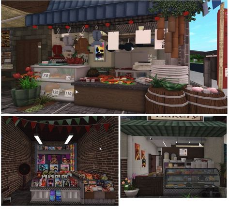 Restaurant Bloxburg Exterior, Bloxburg Small Restaurant, Vending Machine Bloxburg, Bloxburg Japanese Restaurant, Japanese School Layout Bloxburg, Bloxburg Shop Interior, Ramen Decals Bloxburg, Japanese City Layout, Japanese Bloxburg Town