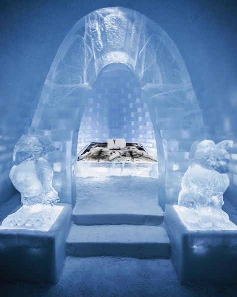 Icehotel in Sweden | Destination Deluxe Incredible Hotels, Ice Hotel, Best Vacation Destinations, The Guardians, Rest And Relaxation, Best Resorts, Holiday Vacation, Best Vacations, Meeting New People