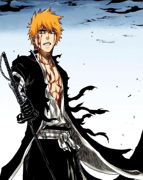 Bleach Ichigo Icons, Ichigo Manga Pfp, Ichigo Manga Color, Ichigo Kurosaki Tybw, Ichigo Final Form, Ichigo Tybw, Bankai Ichigo, Ichigo Hollow Mask, Ichigo Manga