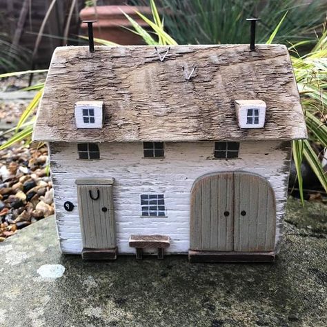 Driftwood Building, Irish Cottages, Driftwood Houses, Handmade House, Tea Shops, Scrap Wood Crafts, Wood Houses, Small Wooden House, Driftwood Projects