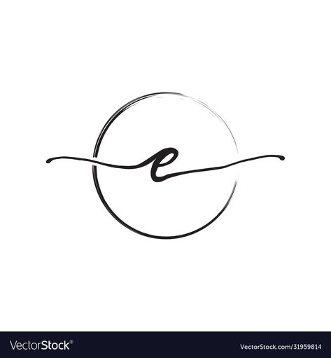 Eve Logo Ideas, A & E Tattoos, Small E Tattoo Letter, Letter E Logo Design Ideas, E Tatoos Letter, E Letter Tattoo Design, Karma Circle Tattoo, Letter E Tattoo Ideas, E Design Letter