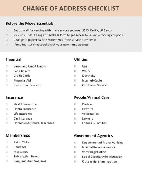 Change Address Checklist, Change Of Address Checklist, Moving List, Moving House Tips, Moving Hacks Packing, Moving Help, Moving Hacks, Home Checklist, New Home Checklist