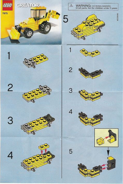 Lego Building Instructions Step By Step, Free Lego Instructions, Old Lego Instructions, Lego Instructions Step By Step, Lego Bulldozer, Lego Cars Instructions, Old Lego Sets, Lego Machines, Lego Building Instructions