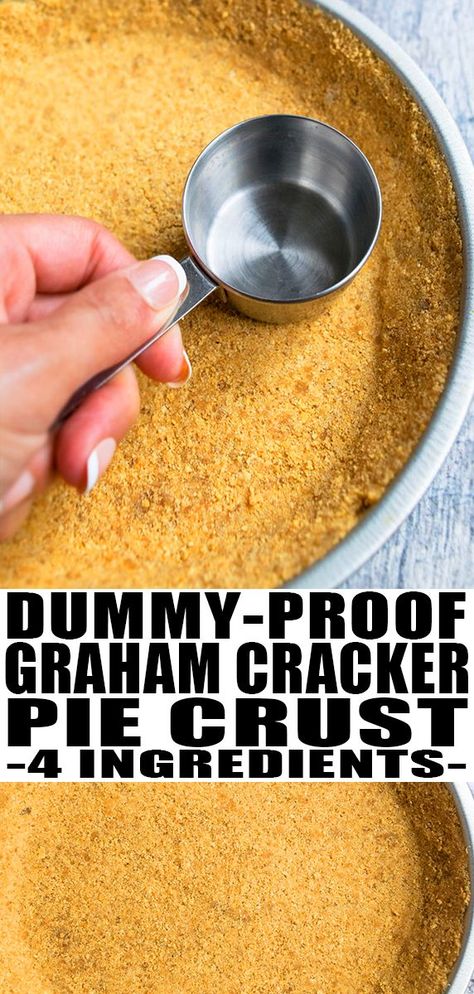 GRAHAM CRACKER PIE CRUST RECIPE- Homemade, classic, quick, easy, made with 4 simple ingredients. This best no bake pie crust is great for cheesecake, pies, tarts, brownies. You can also make a chocolate crust! From CakeWhiz.com #pie #piecrust #dessert #recipes #dessertrecipes #grahamcrackers #fall #thanksgiving #nobake Gram Cracker Pie Crust Recipe, Gram Cracker Crust Cheesecake, No Bake Gram Cracker Crust, How To Make Gram Cracker Pie Crust, Easy Gram Cracker Crust, Best Graham Cracker Crust Recipe, How To Make Graham Cracker Pie Crust, Gram Cracker Dessert Easy, Homemade Gram Cracker Crust