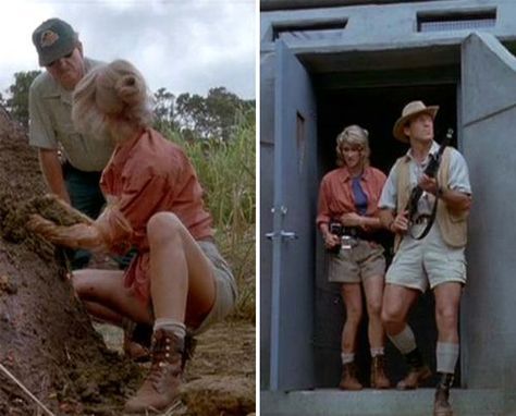 Dr. Ellie Sattler Hair Inspo. Jurassic Park. Dr Ellie Sattler Costume, Dr Ellie Sattler, Jurassic Park Costume, Ellie Sattler, Jurassic World Movie, 1990s Films, Couples Cosplay, Jurassic Park 1993, Epic Film