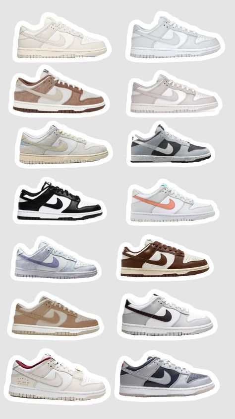 Nike dunks : InspoByMiley Nike Dunks List, Different Color Dunks, Nike Dunks All Colors, Cheapest Nike Dunks, Nike Dunks Multi Color, Pretty Sneakers, Shoes Fashion, Nike Dunks, Fashion Shoes