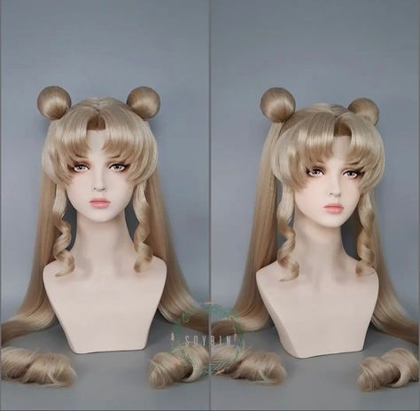 Sailor Moon Bangs, Sailor Moon Hairstyle, Sailor Moon Wig, Sailor Neptune Cosplay, Sailor Moon Hair, High Fashion Hair, Moon Cosplay, Cosplay Reference, Anime Wigs